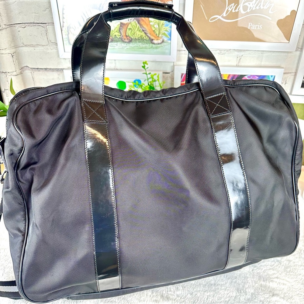 Gucci Black Travel Duffel Bag with Leather Trim - Picture 5 of 16